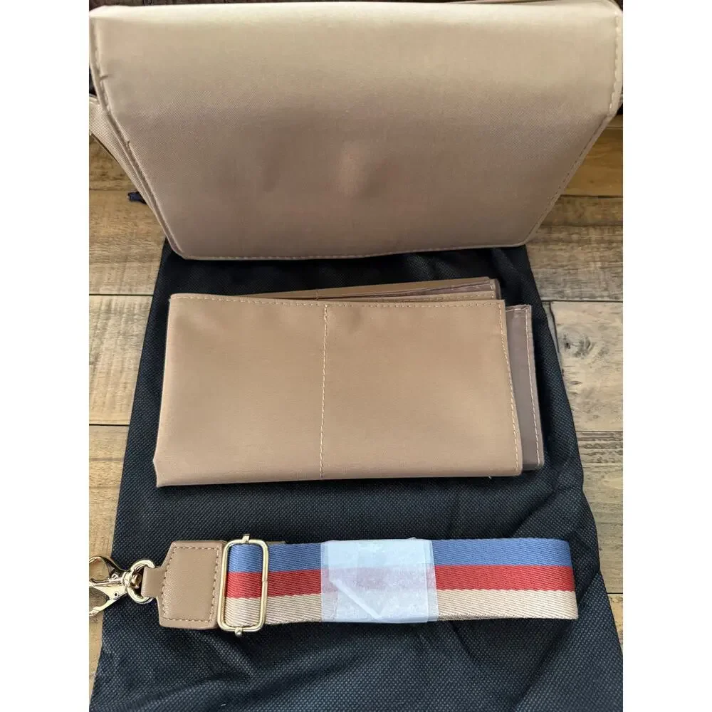ToteSavvy Crossbody Diaper Bag Changing Mat, Wipes Pocket Tan - Picture 8 of 10